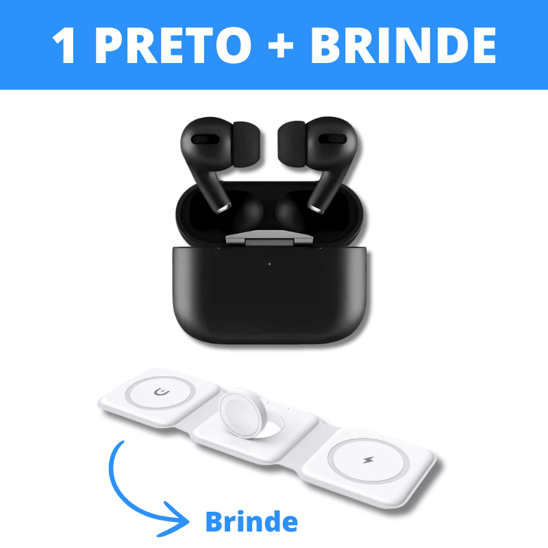 Fone AirPro para Android e iPhone + CARREGADOR 3 em 1 DE BRINDE